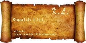 Keppich Lili névjegykártya